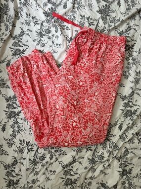 Coral Floral Drawstring Lounge Pants
